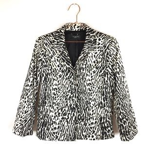Talbots PL Animal Print Textured Blazer